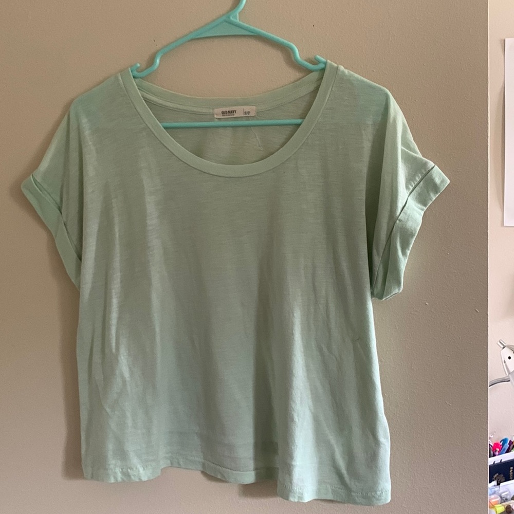 Old Navy size S light green cropped tshirt